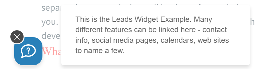 This is the lead widget example many different features can be linked to many contact